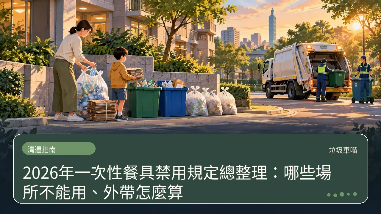 2026年一次性餐具禁用規定總整理：哪些場所不能用、外帶怎麼算主題插畫